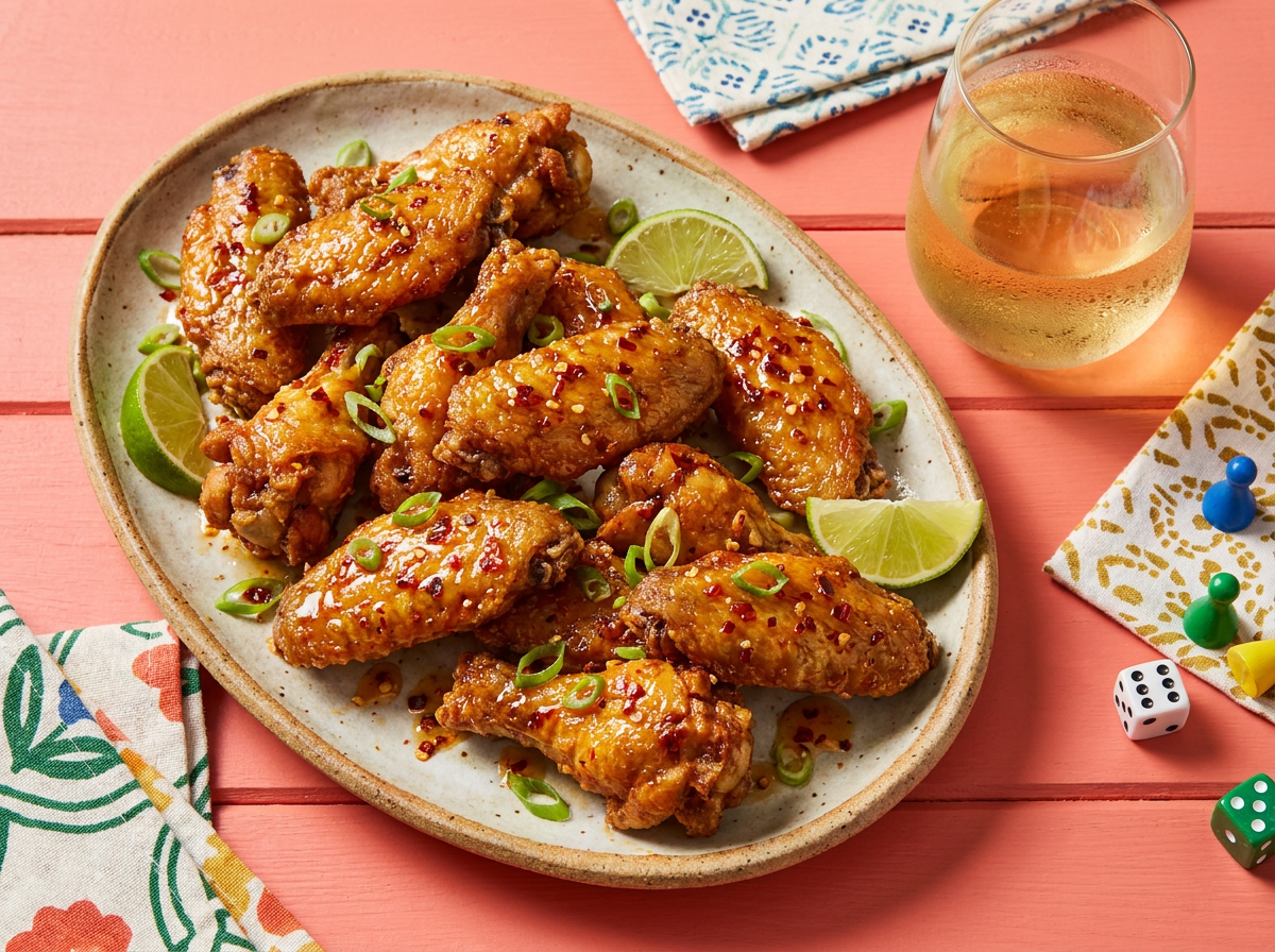 hot honey wings and riesling